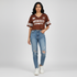 Cotton Graphic V-Neck Oversize T-Shirt