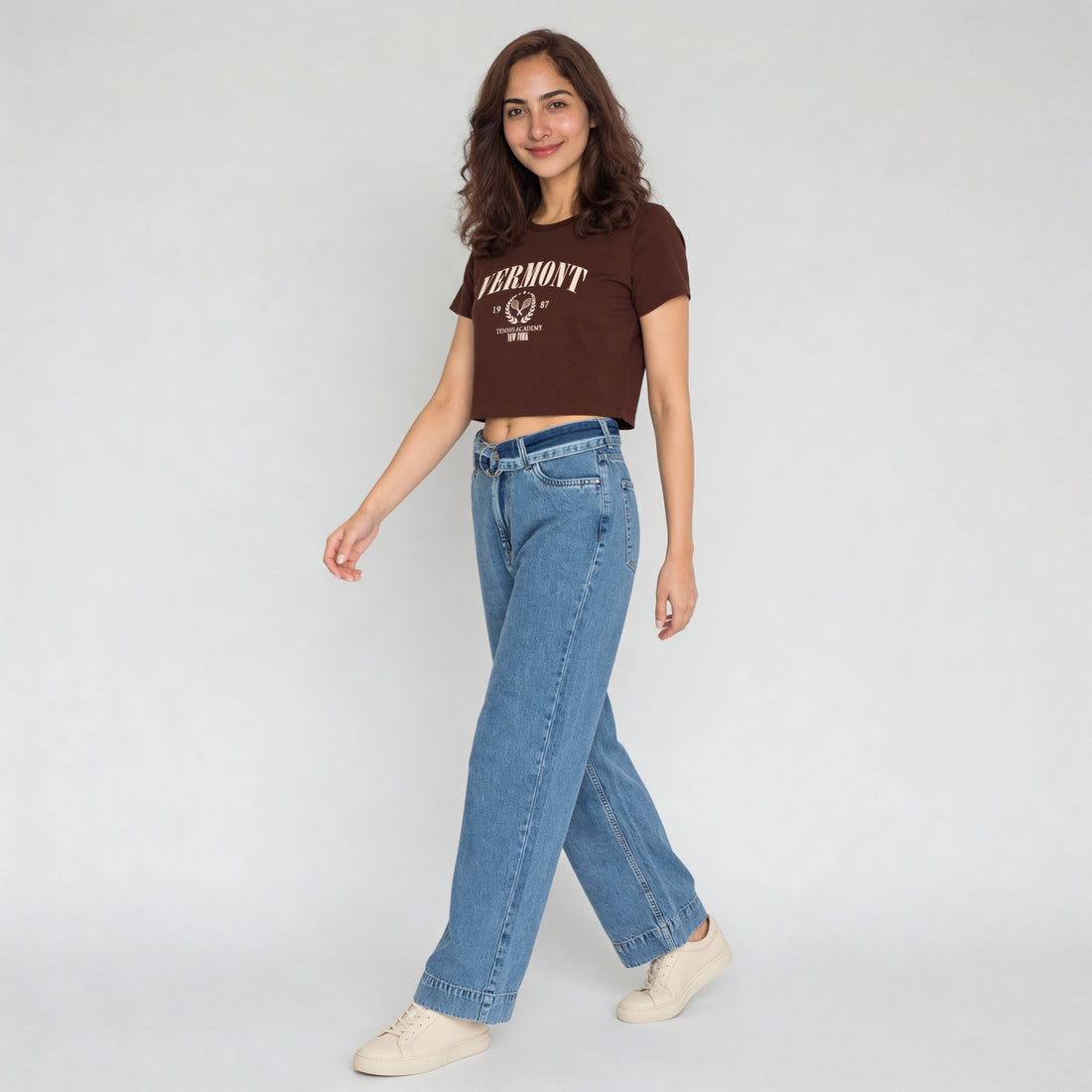 Cotton Graphic  Short Fit Crop T-Shirt