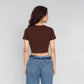Cotton Graphic  Short Fit Crop T-Shirt