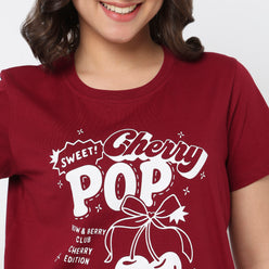 Cotton Crew Neck Graphic T-Shirt