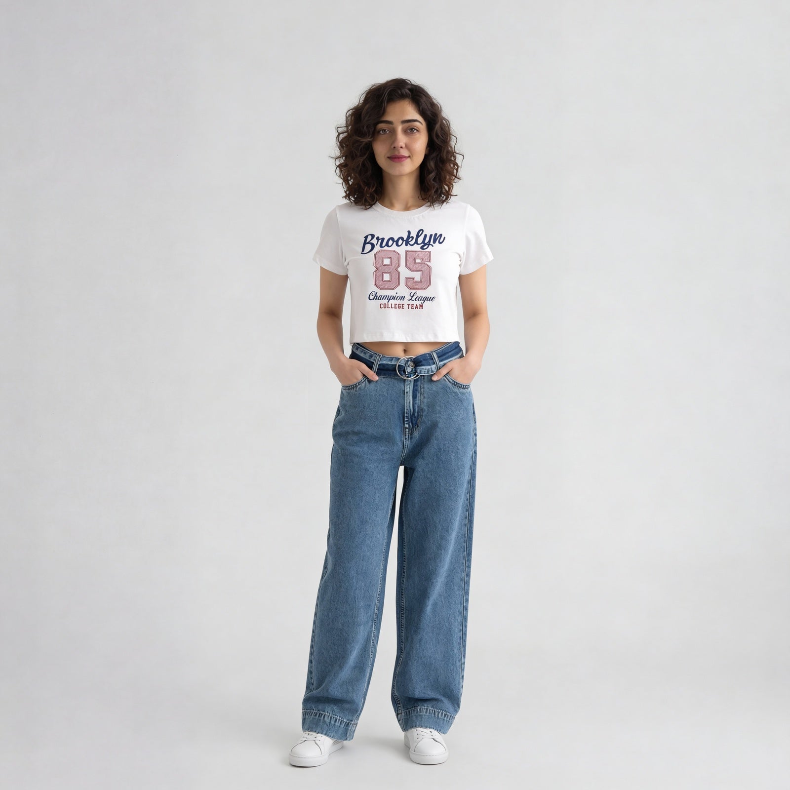 Cotton Graphic  Short Fit Crop T-Shirt