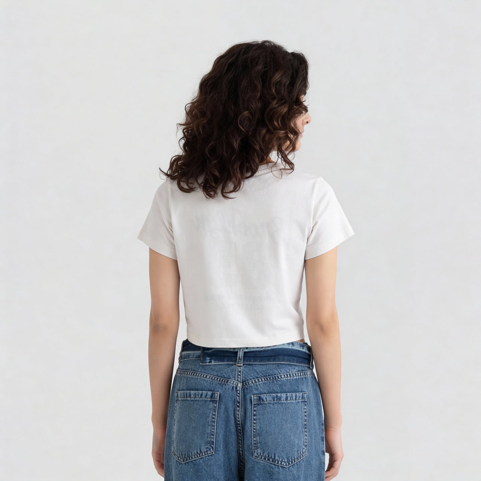 Cotton Graphic  Short Fit Crop T-Shirt