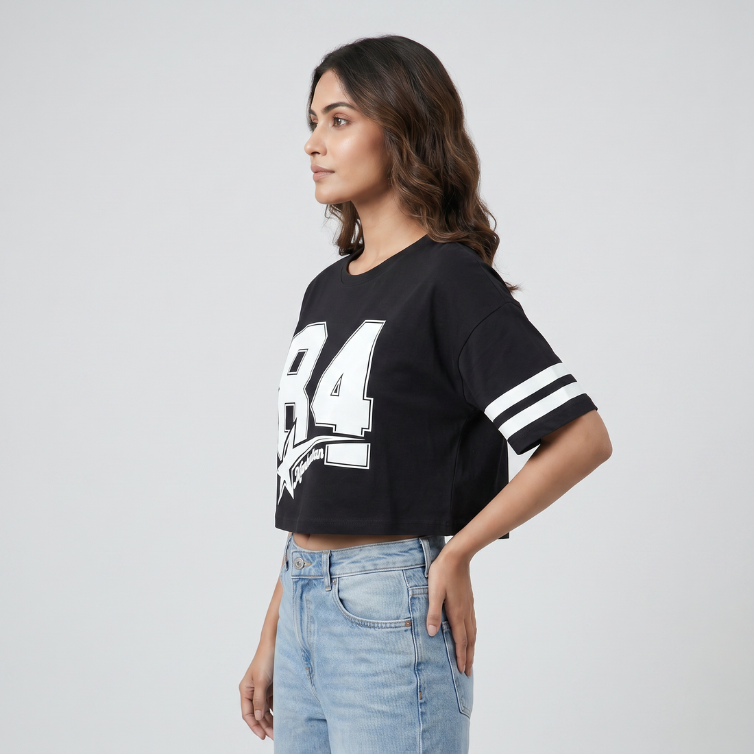 Cotton Graphic Crop T-Shirt