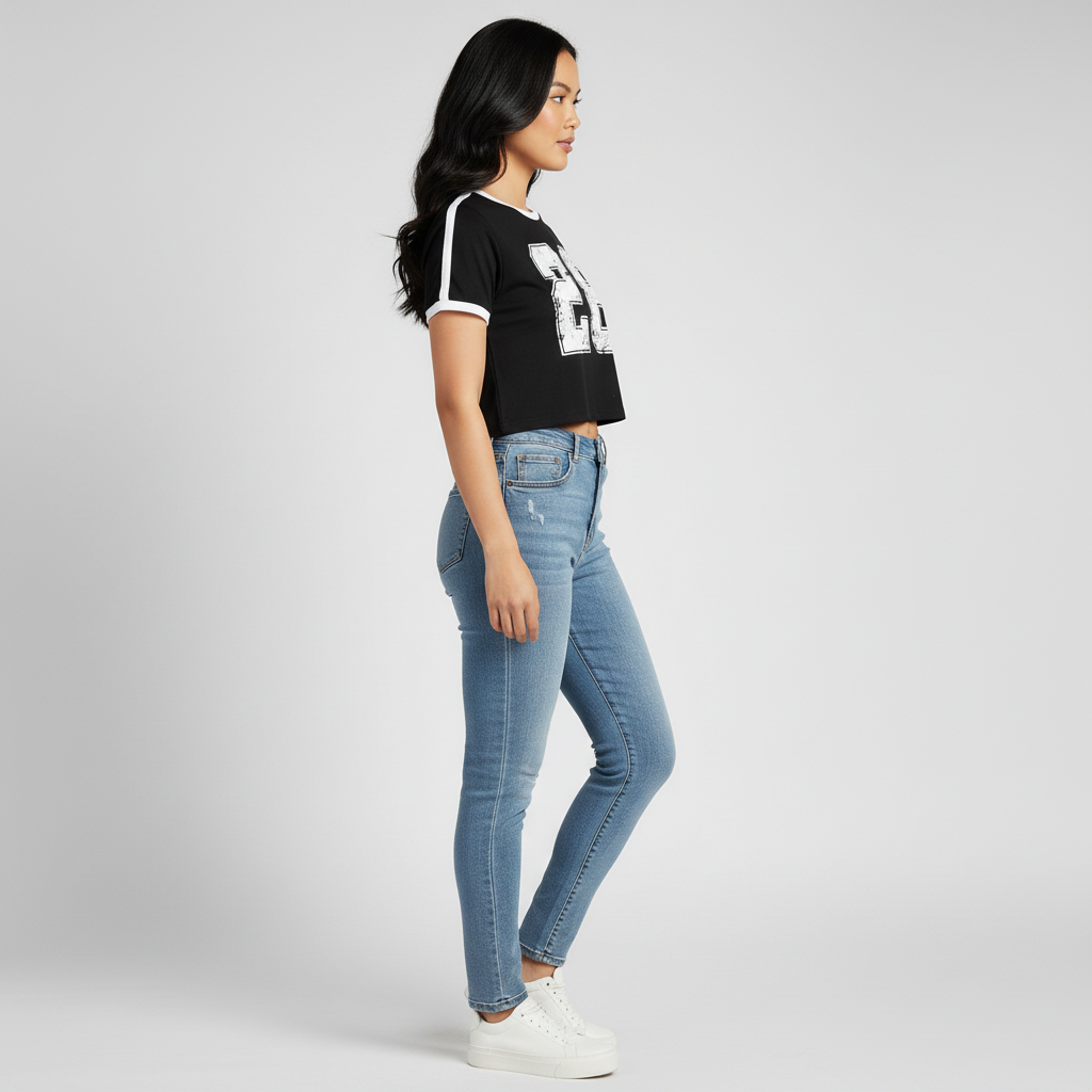 Knitted Graphic Slim Fit T-Shirt