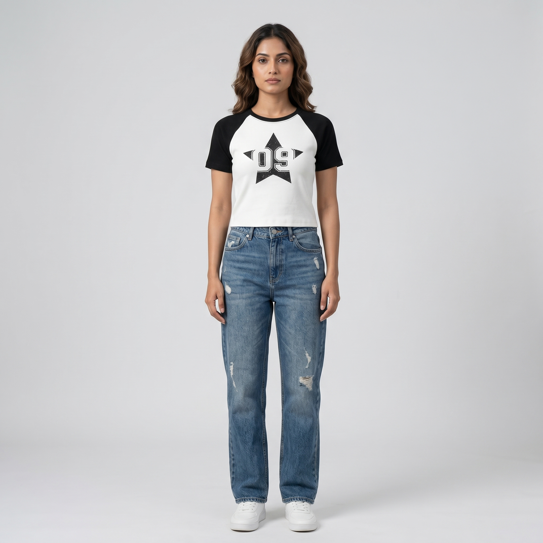Slim Fit Graphic Crop T-Shirt