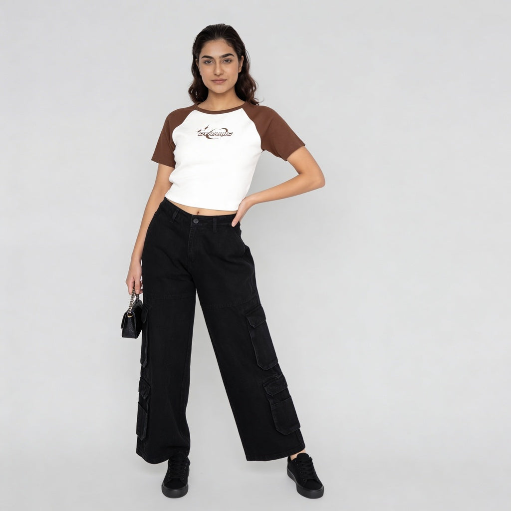 Graphic Slim Fit Crop T-Shirt