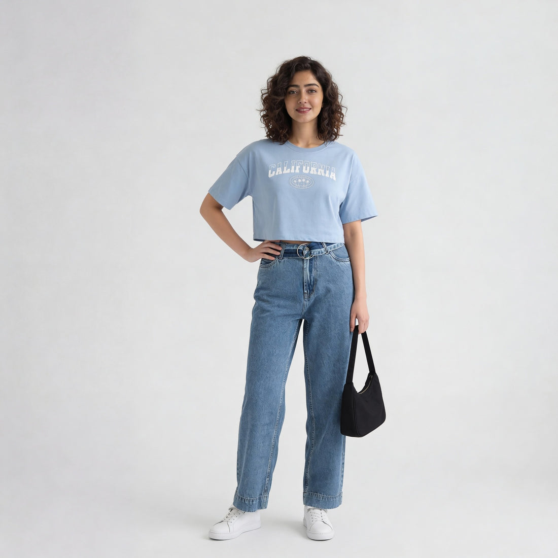 Cotton Graphic Boxy Fit Crop T-Shirt