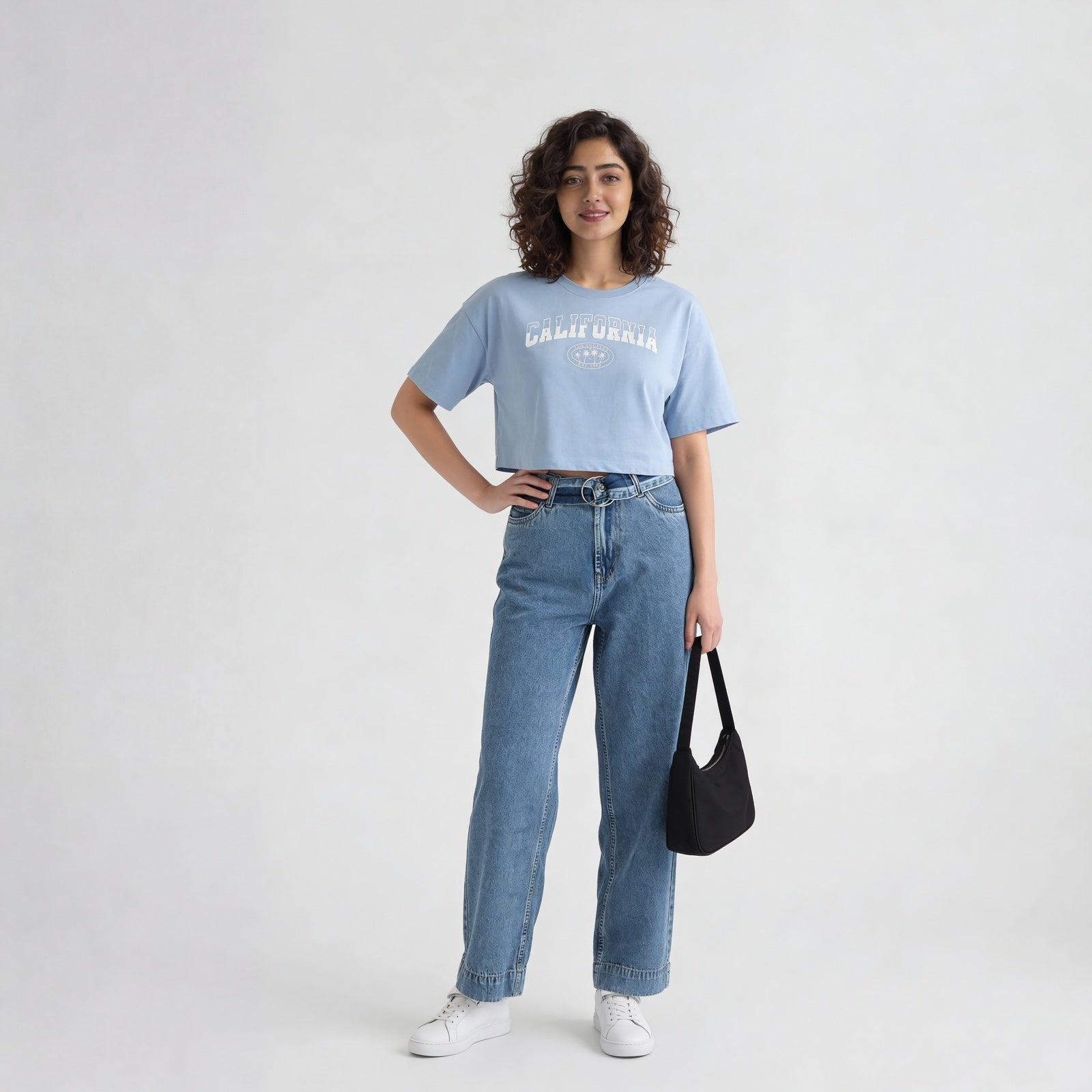 Cotton Graphic Boxy Fit Crop T-Shirt