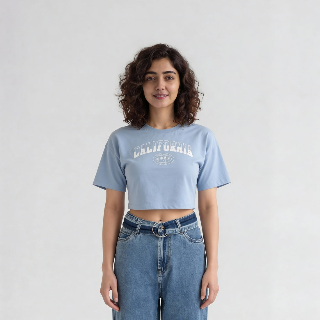 Cotton Graphic Boxy Fit Crop T-Shirt