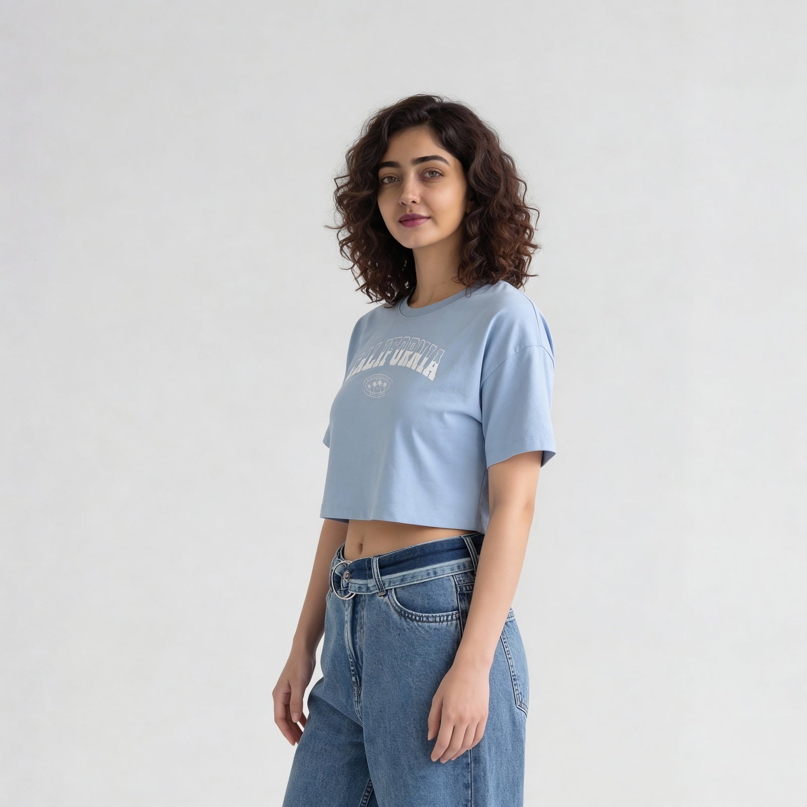Cotton Graphic Boxy Fit Crop T-Shirt