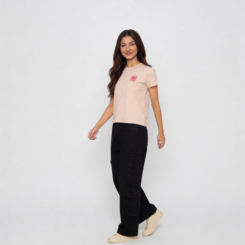 Graphic Slim Fit Crop T-Shirt