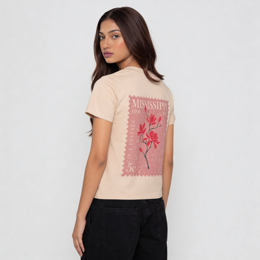 Graphic Slim Fit Crop T-Shirt