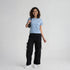 Knitted Graphic Slim Fit Crop T-Shirt