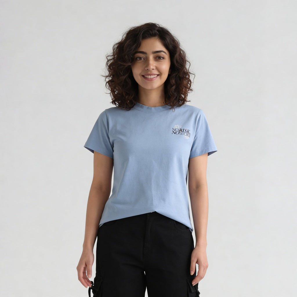 Knitted Graphic Slim Fit Crop T-Shirt