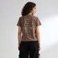 Knitted Graphic Slim Fit Crop T-Shirt