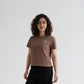 Knitted Graphic Slim Fit Crop T-Shirt