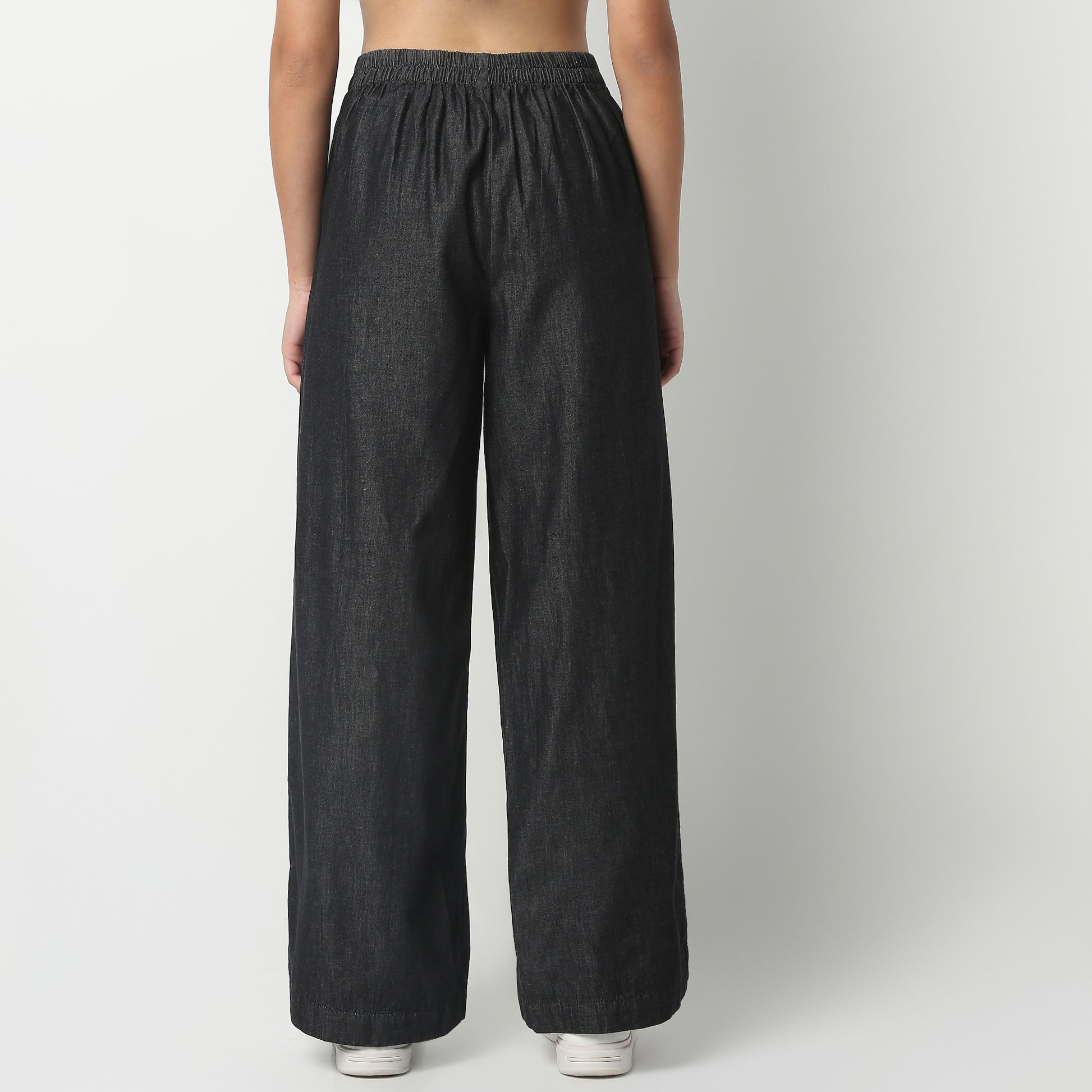 Ankle Length Fashion Relaxed Fit Solid High Rise Palazzos