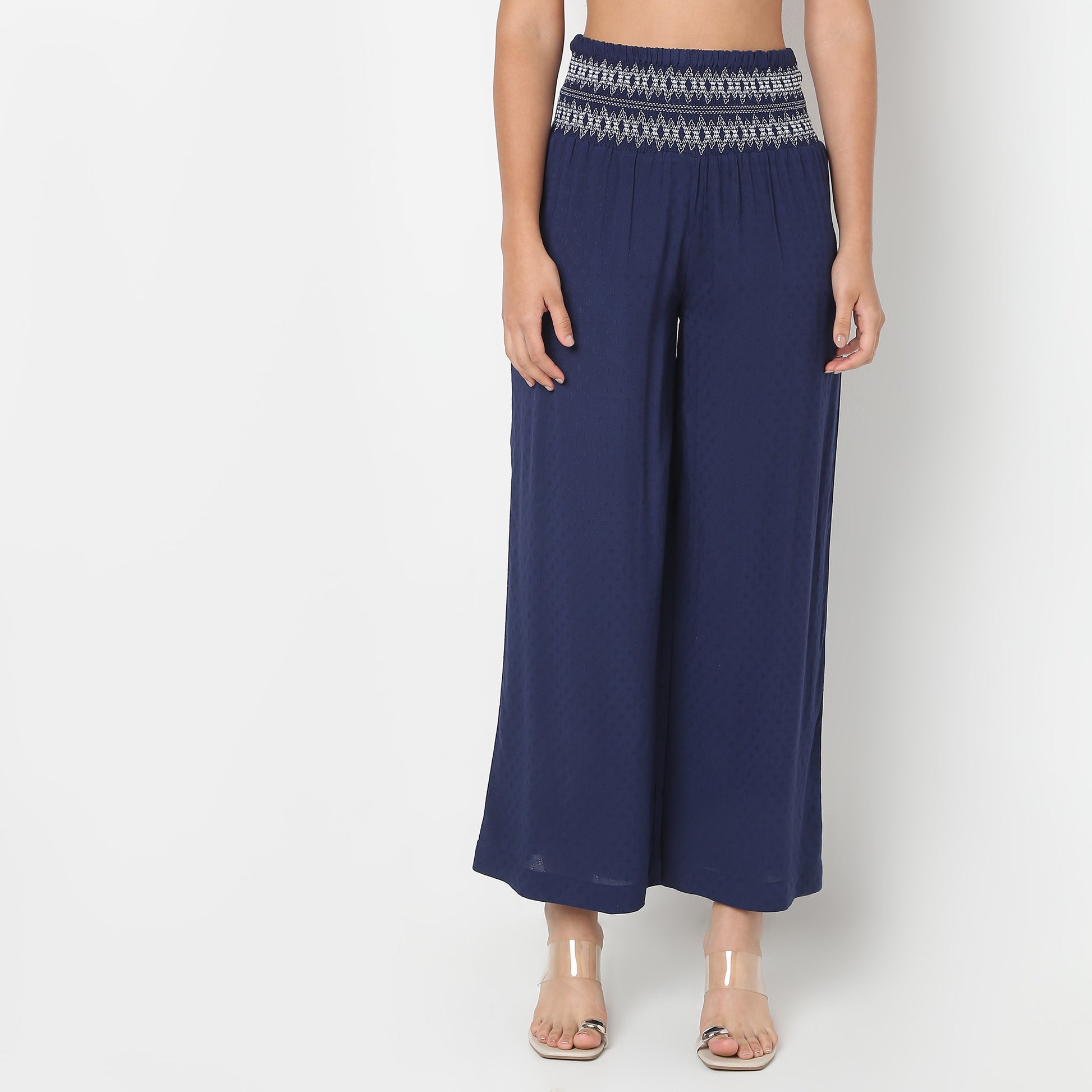 Betty Palazzo with embroidery detail