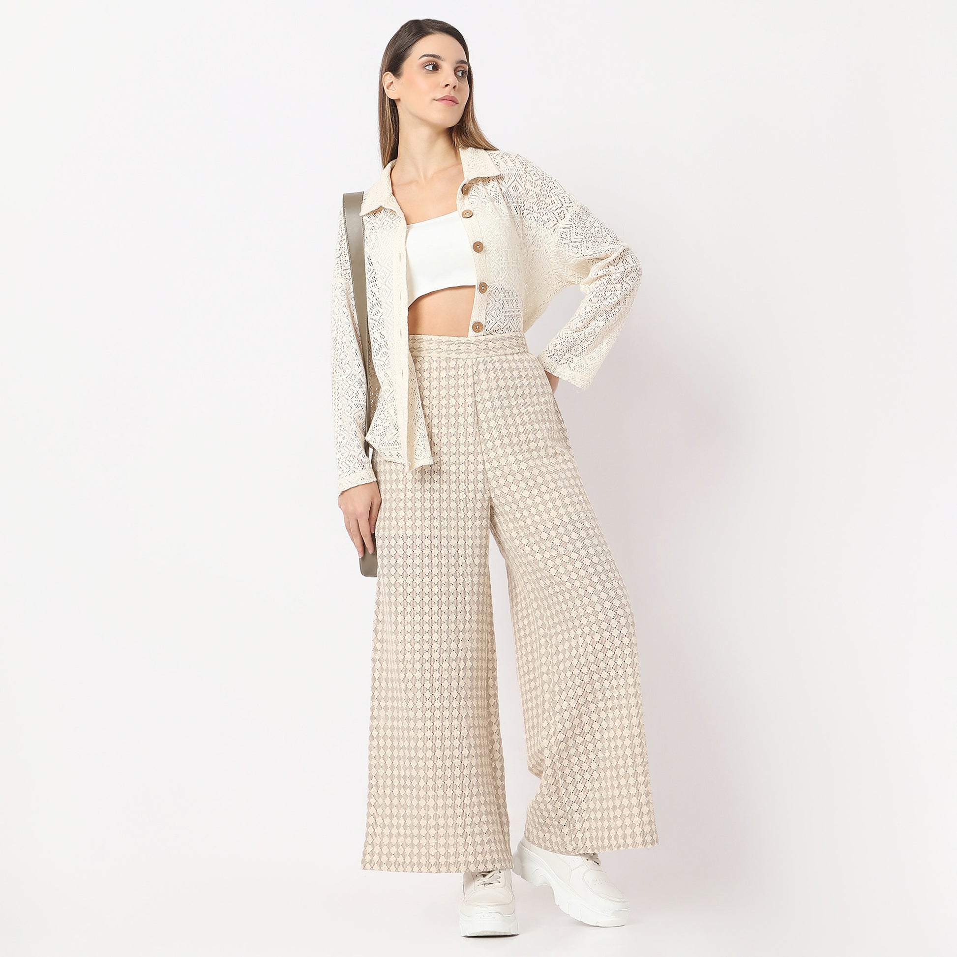 Geometric Full Length Betty High Rise Palazzos