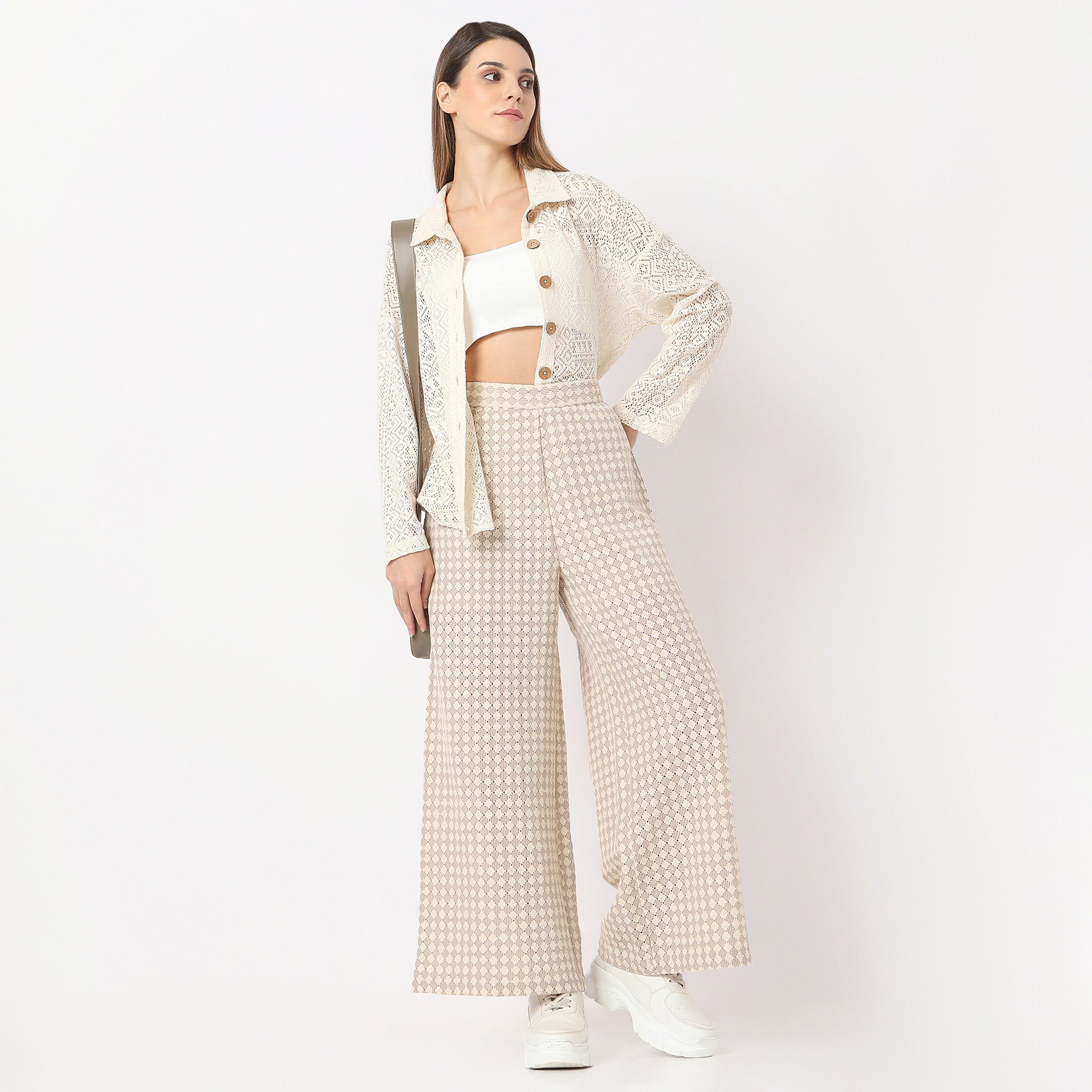 Geometric Full Length Betty High Rise Palazzos