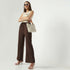 Relaxed Fit Solid Ankle Length High Rise Palazzos