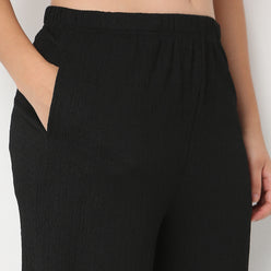 Relaxed Fit Solid High Rise Palazzos