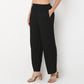 Relaxed Fit Solid High Rise Palazzos