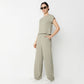 Relaxed Fit Solid High Rise Palazzos