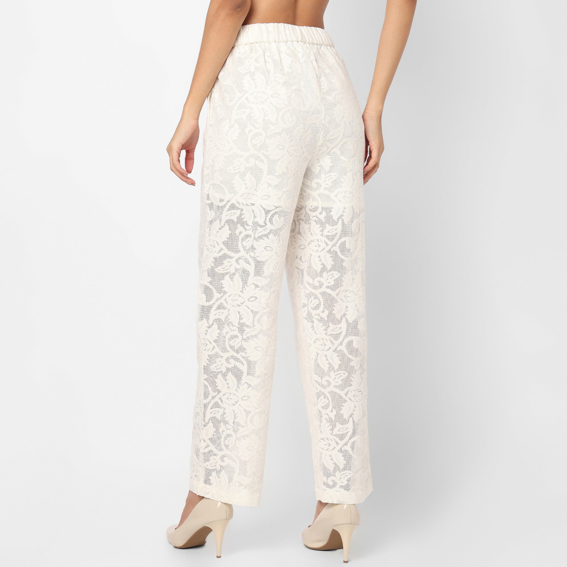 High Rise Half Lined Floral Palazzo