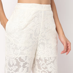 High Rise Half Lined Floral Palazzo