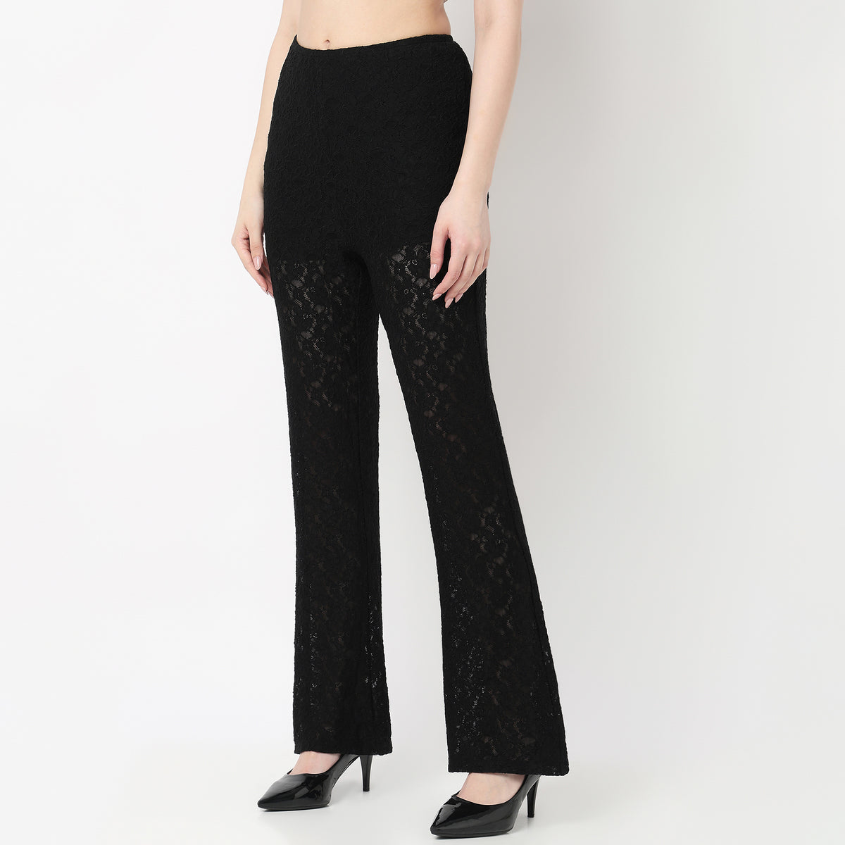 High Rise Boot Cut Lace Palazzo