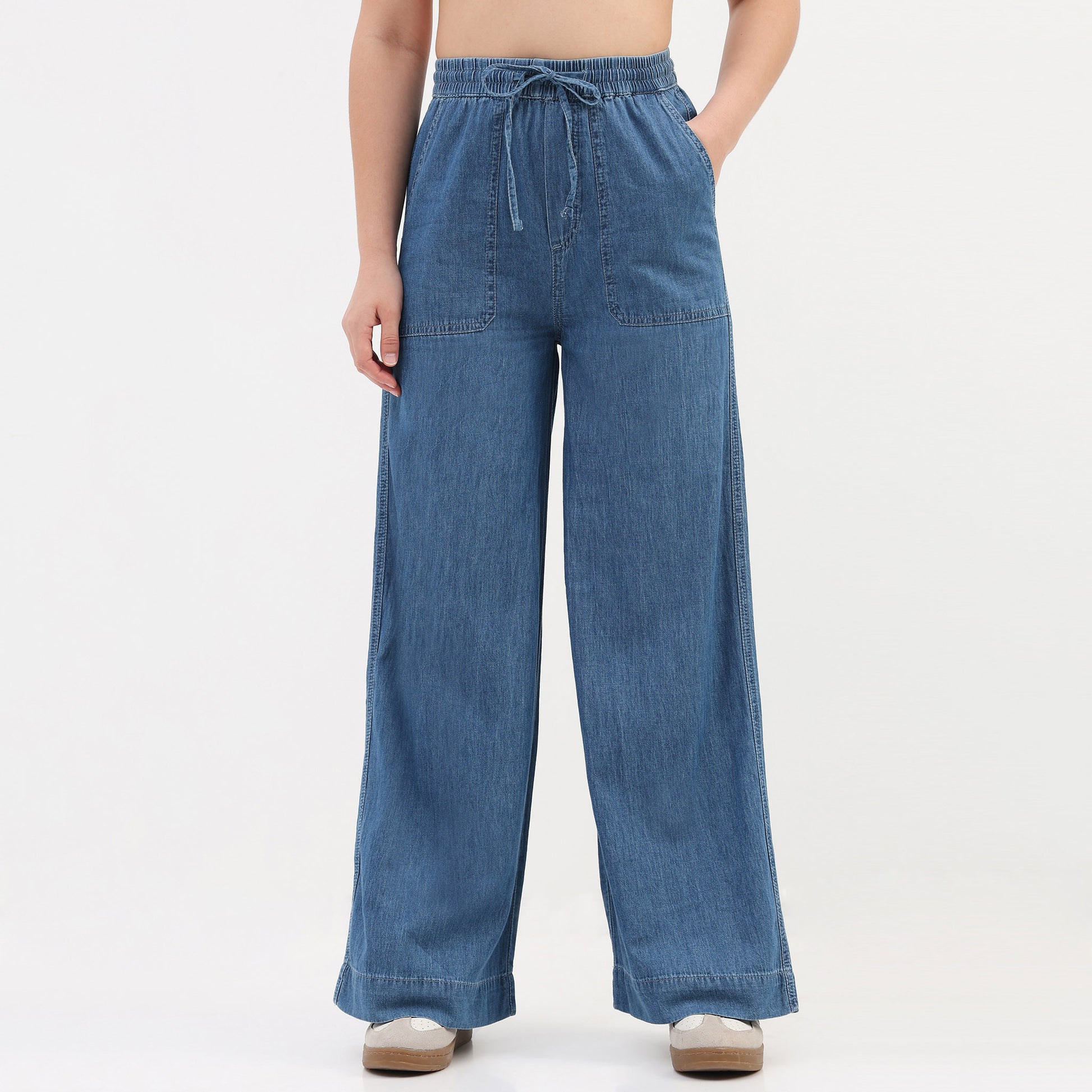 Denim Pull On Palazzos