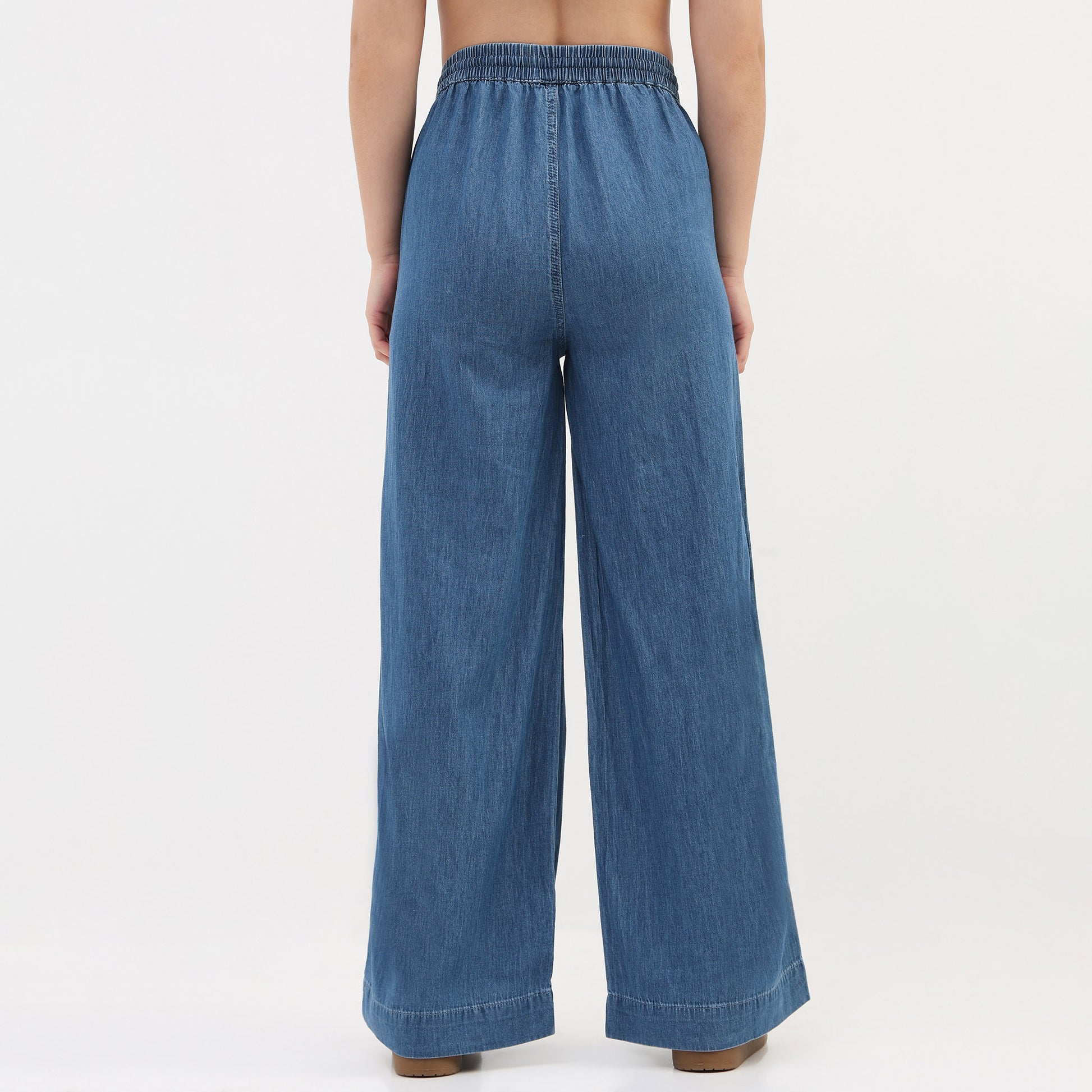Denim Pull On Palazzos