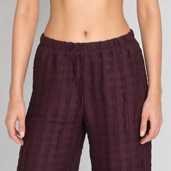 Textured High Rise Relaxed Fit Palazzo