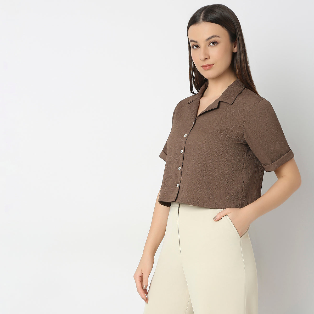 Regular Fit Solid Shirt