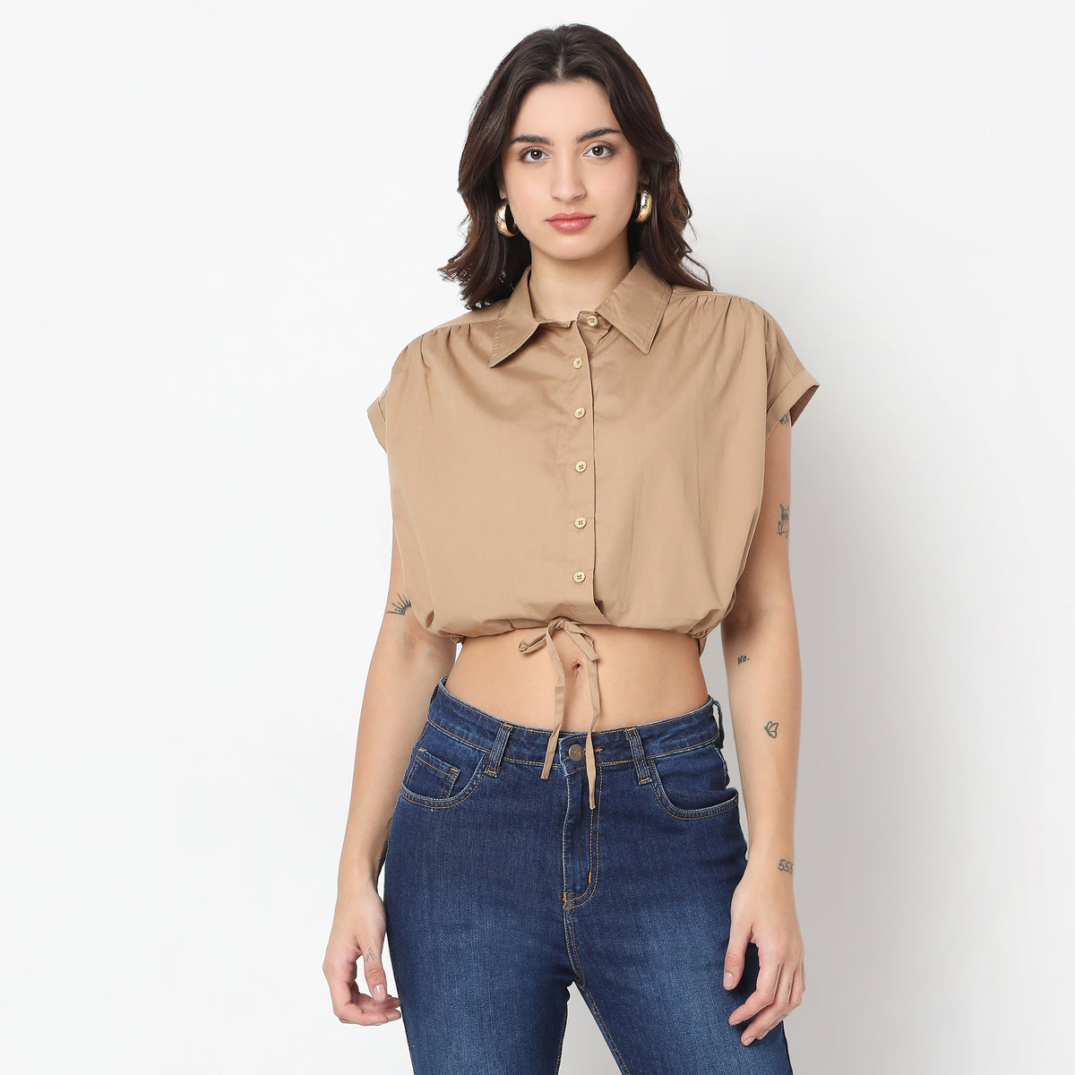 Boxy Fit Solid Shirt