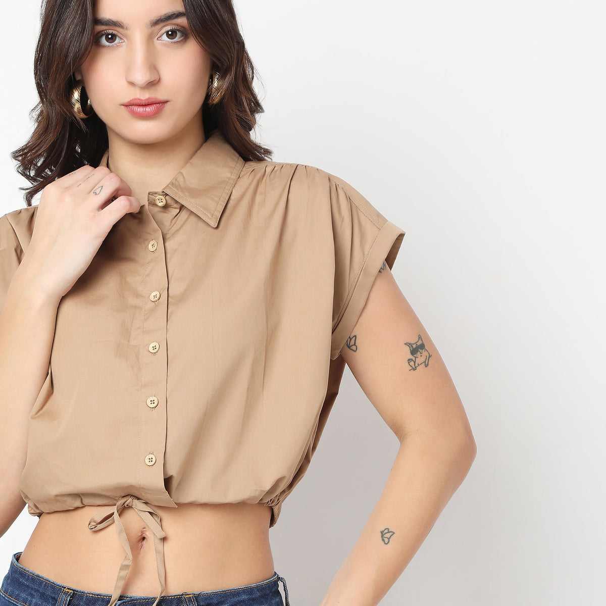 Boxy Fit Solid Shirt