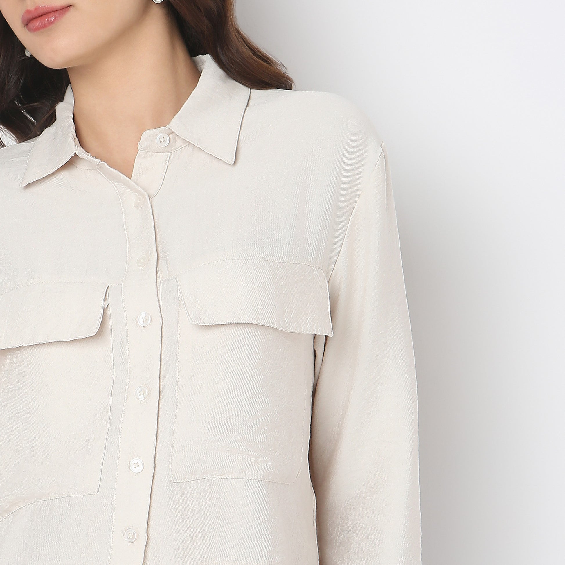 Boxy Fit Solid Shirt