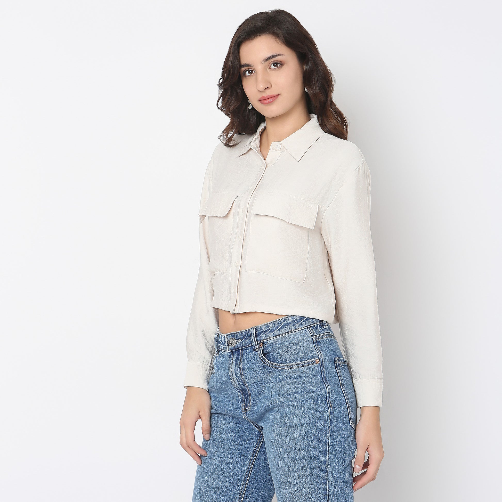 Boxy Fit Solid Shirt