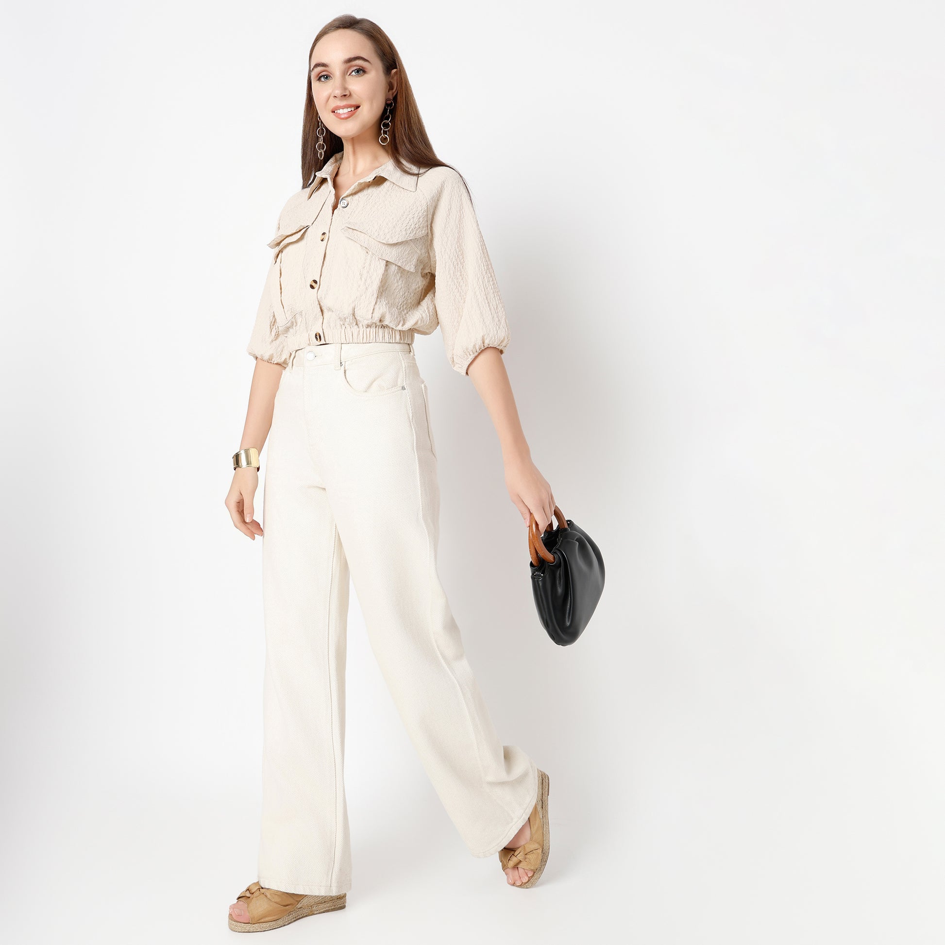 Regular Fit Solid Shirt Collar Shirt