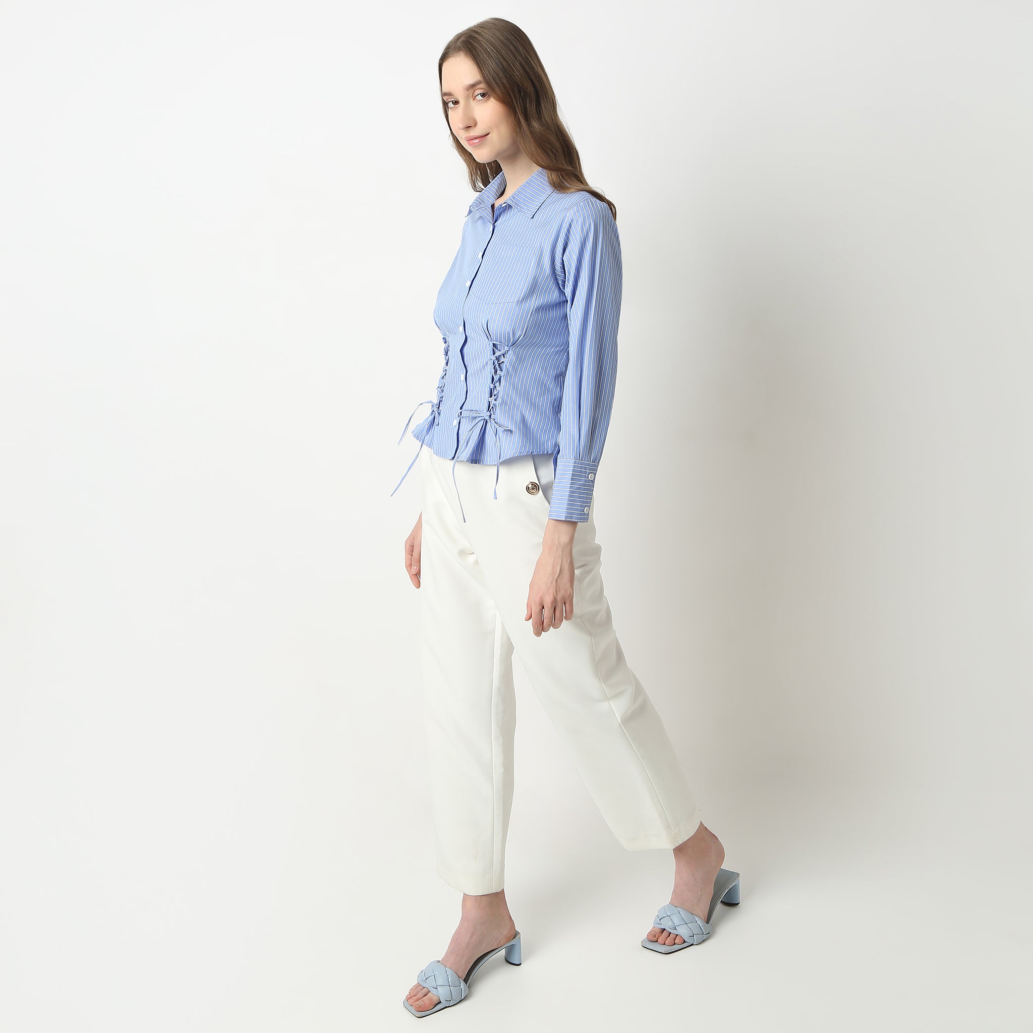 Regular Fit Striped Shirt Collar Shirt