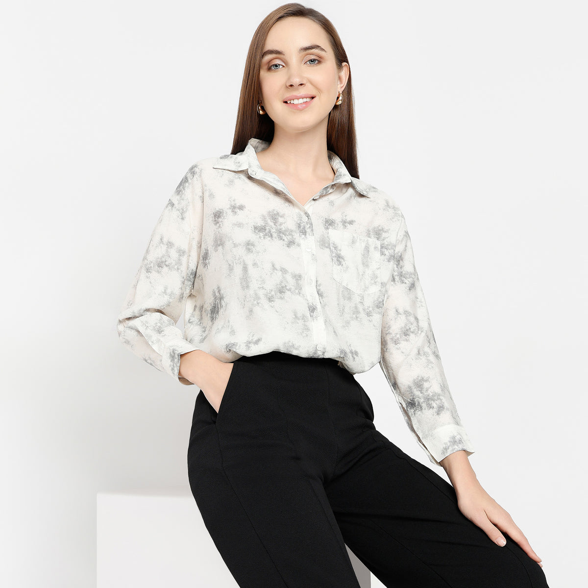 Regular Fit Abstract Shirt Collar Shirt