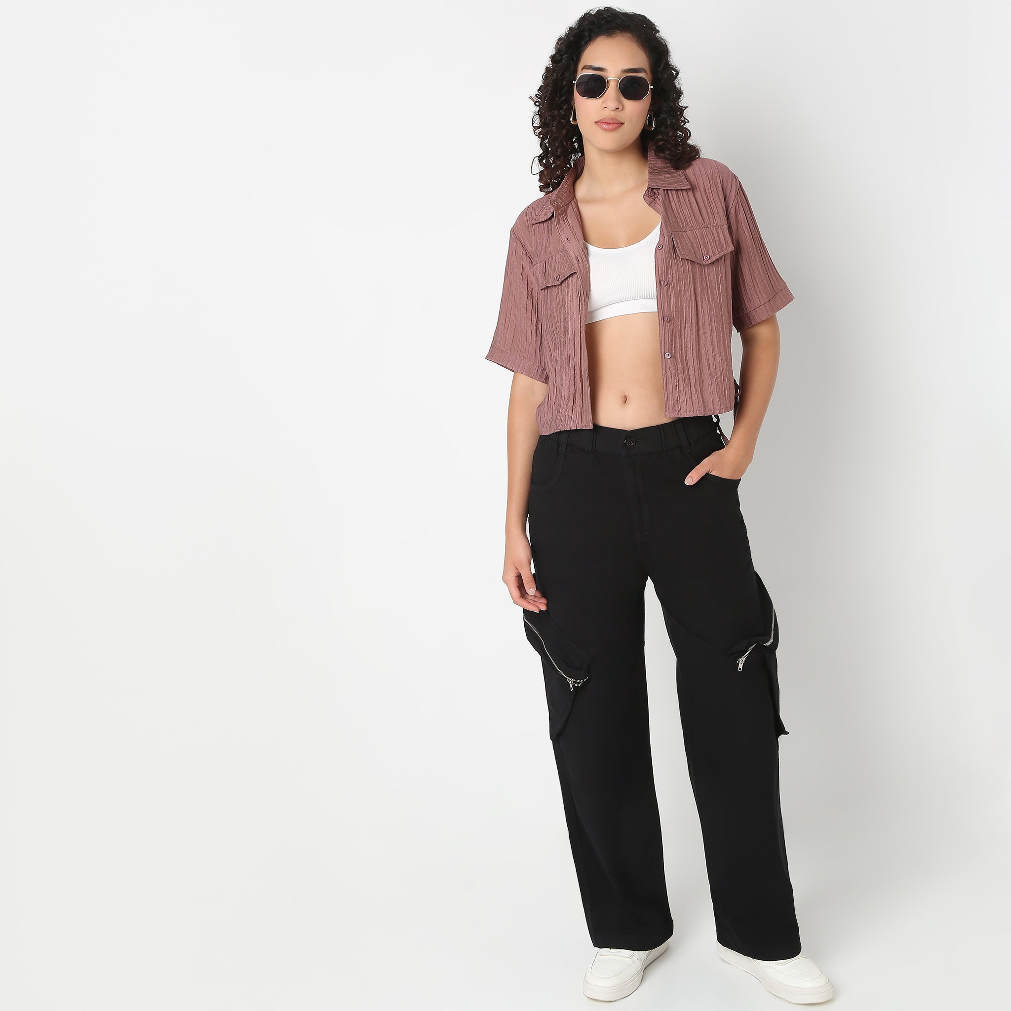 Betty Side Ruching Crop Shirt.