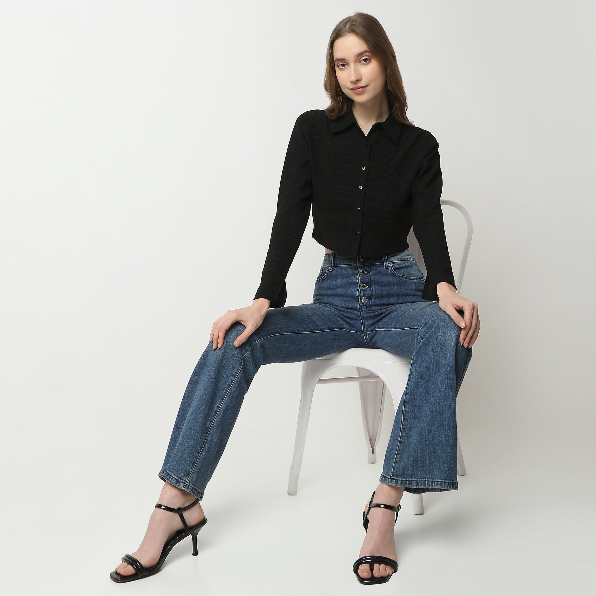 Regular Fit Solid Shirt Collar Shirt