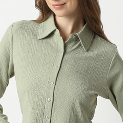 Regular Fit Solid Shirt Collar Shirt