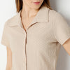 Regular Fit Solid Cropped Shirt