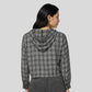 Checkered Hoodie Style Cropped Betty Shirt