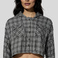 Checkered Hoodie Style Cropped Betty Shirt