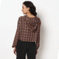 Checkered Hoodie Style Cropped Betty Shirt