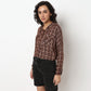 Checkered Hoodie Style Cropped Betty Shirt